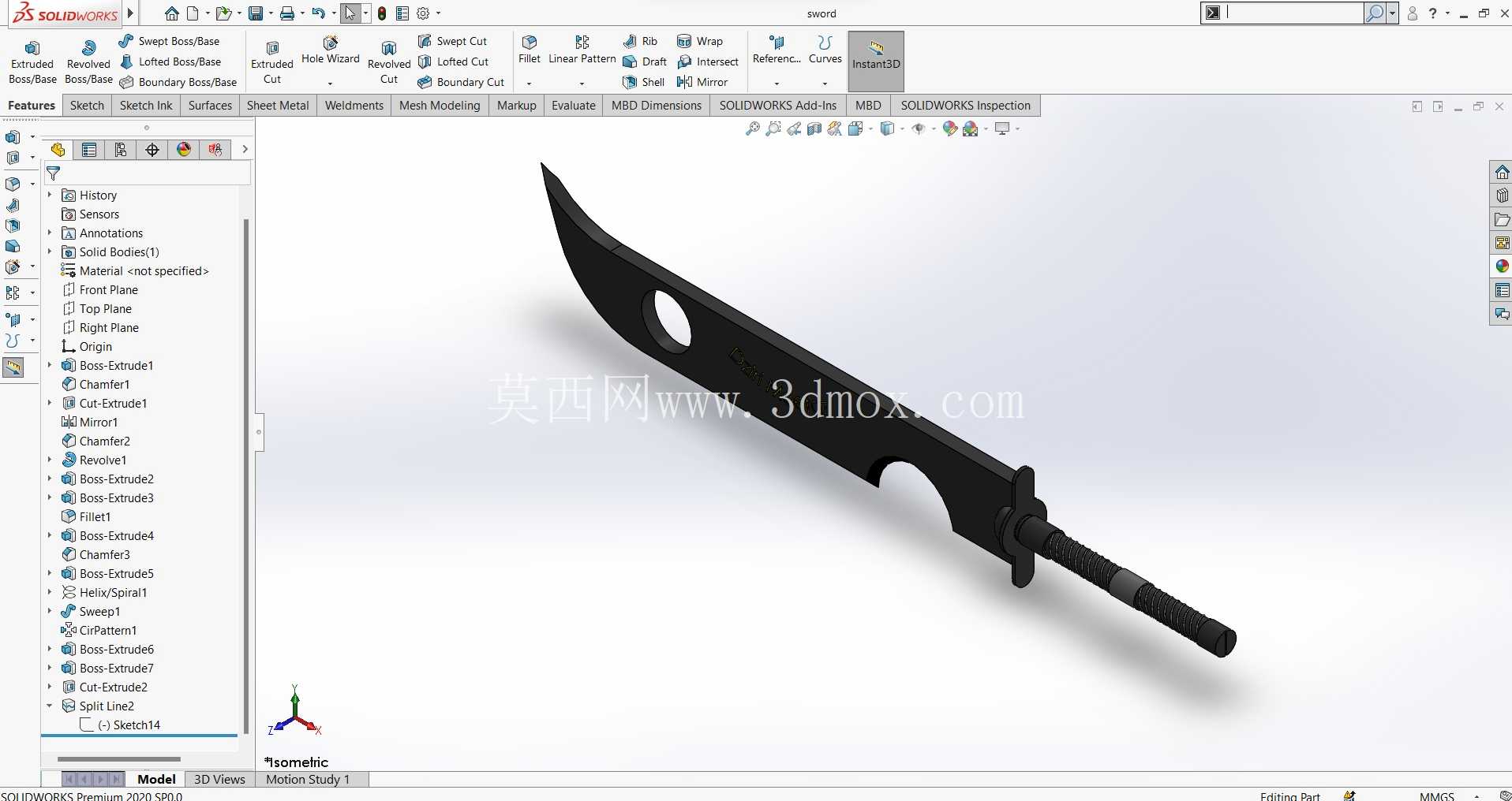 SolidWorks չʾ��Zabuza Sword ���