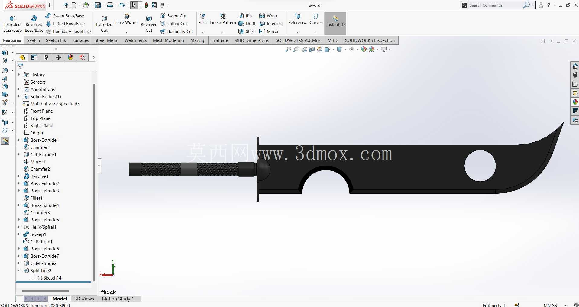 SolidWorks չʾ��Zabuza Sword ���