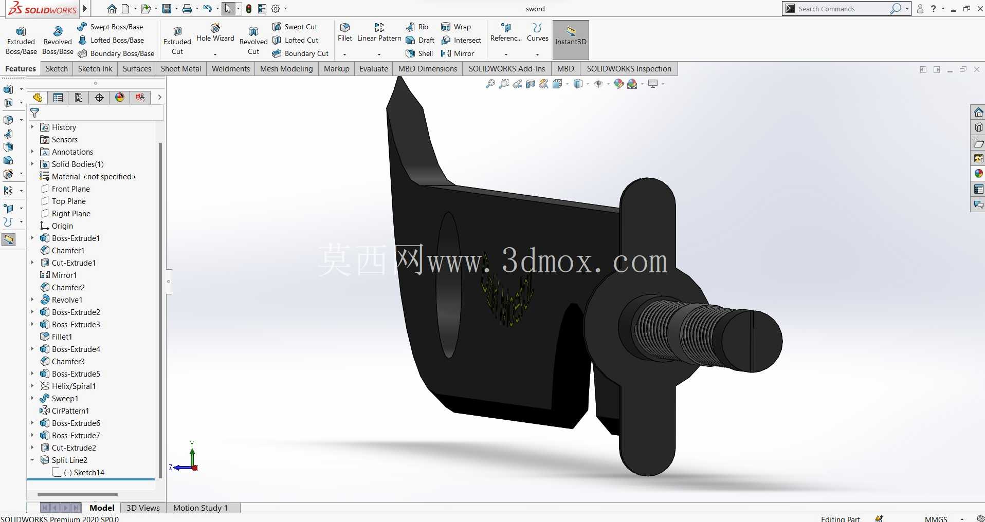SolidWorks չʾ��Zabuza Sword ���