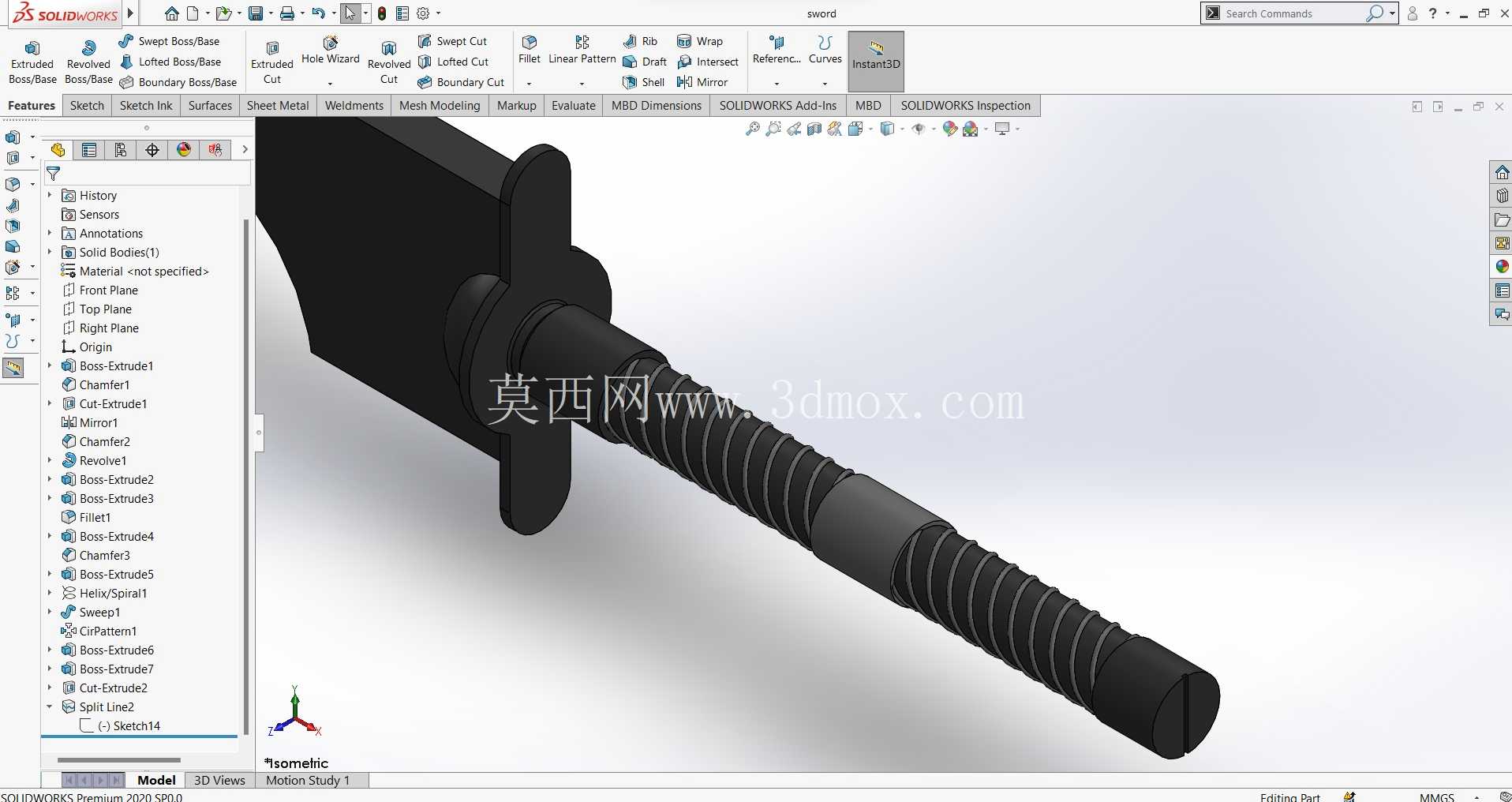 SolidWorks չʾ��Zabuza Sword ���