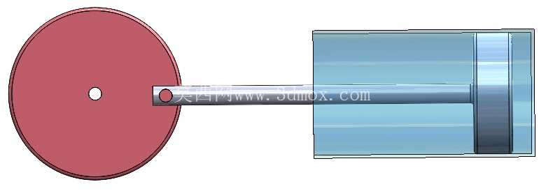 Solidworks 中的摆动活塞气缸机构