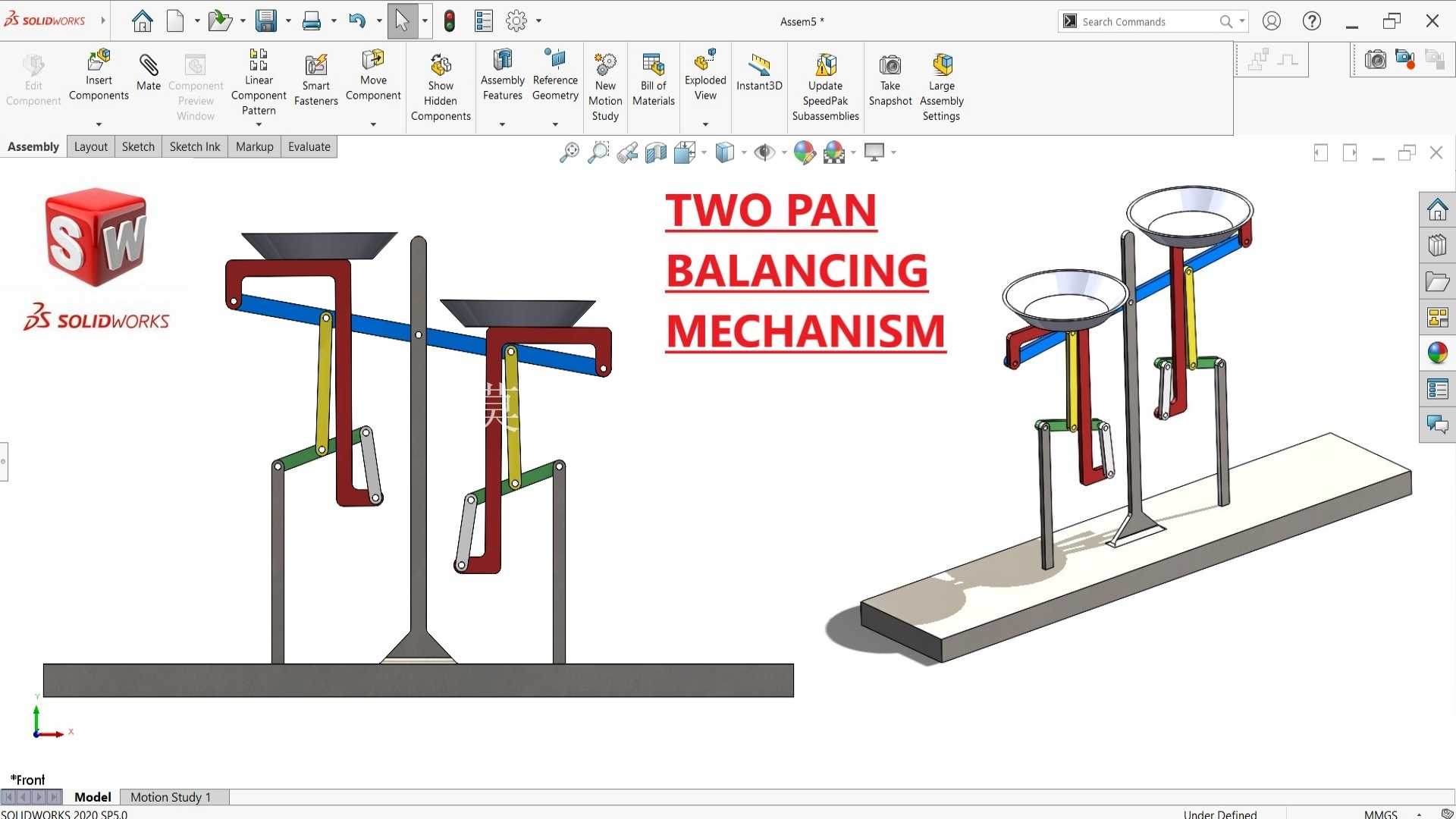 Solidworks中的两盘平衡重机构设计