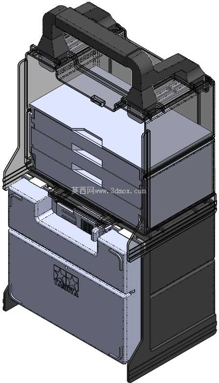 设计 - 抽屉盒 Rev.1(盒内 1 套 + 50 毫米高额外空间)(与田宫商品 15424 便携式坑组装)