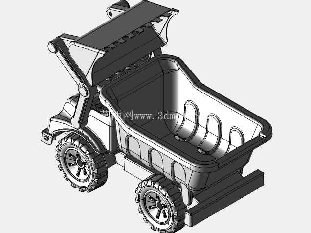 带前装载机的 3D 玩具自卸卡车