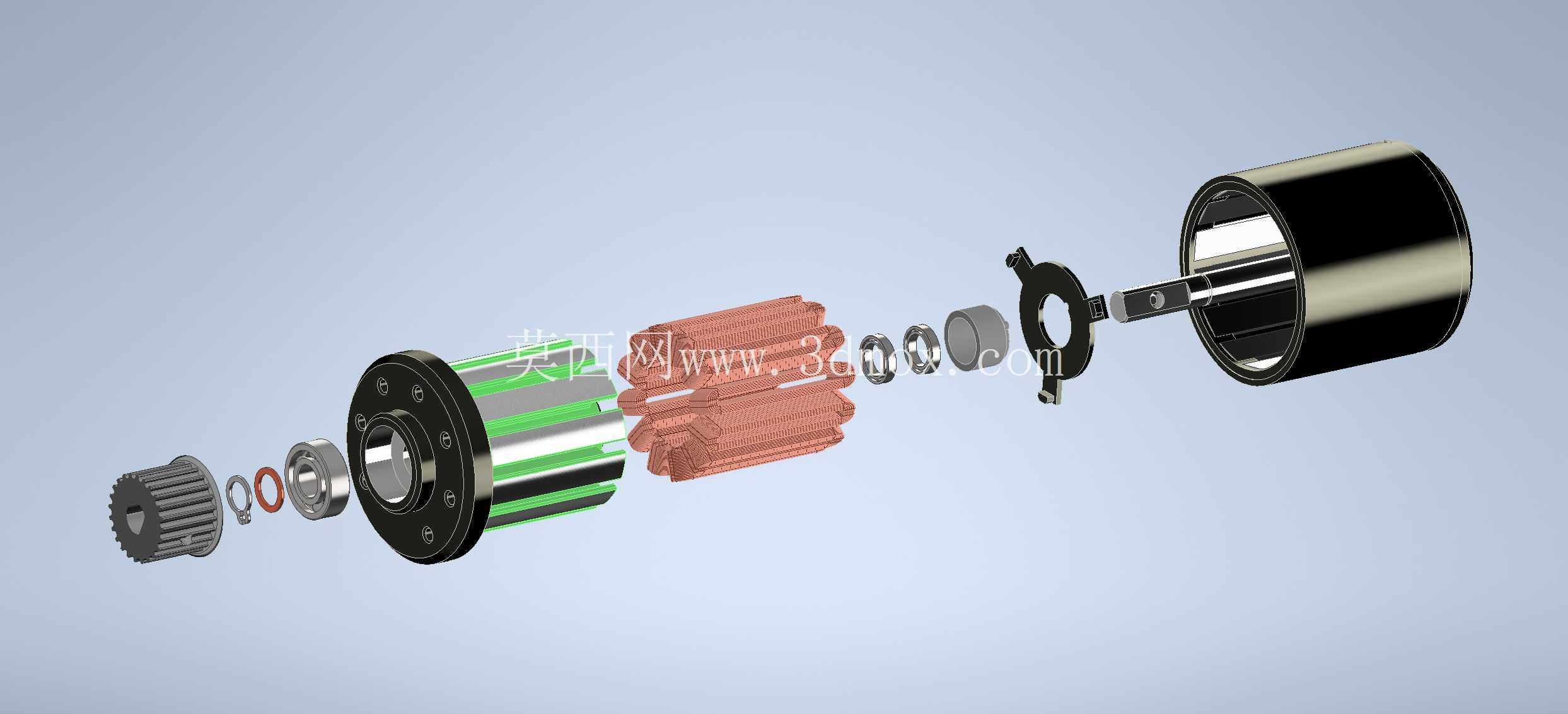 Exway Atlas Motor 4240 BLDC / 逆向工程 CAD 模型