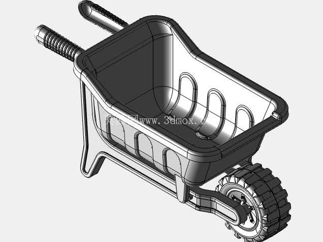 塑料独轮车玩具 - SolidWorks 3D 模型