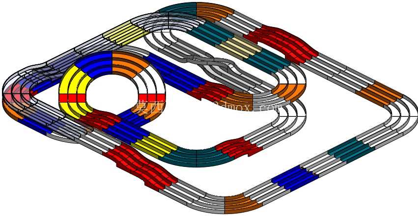 TYPE 001_RECOMMENDED ASSEMBLY METHOD_THREE LEVEL LANE CHANGE(仅供参考,根据 SPEED MAN TEAM MINI 4WD RACING CLUB 2024/07