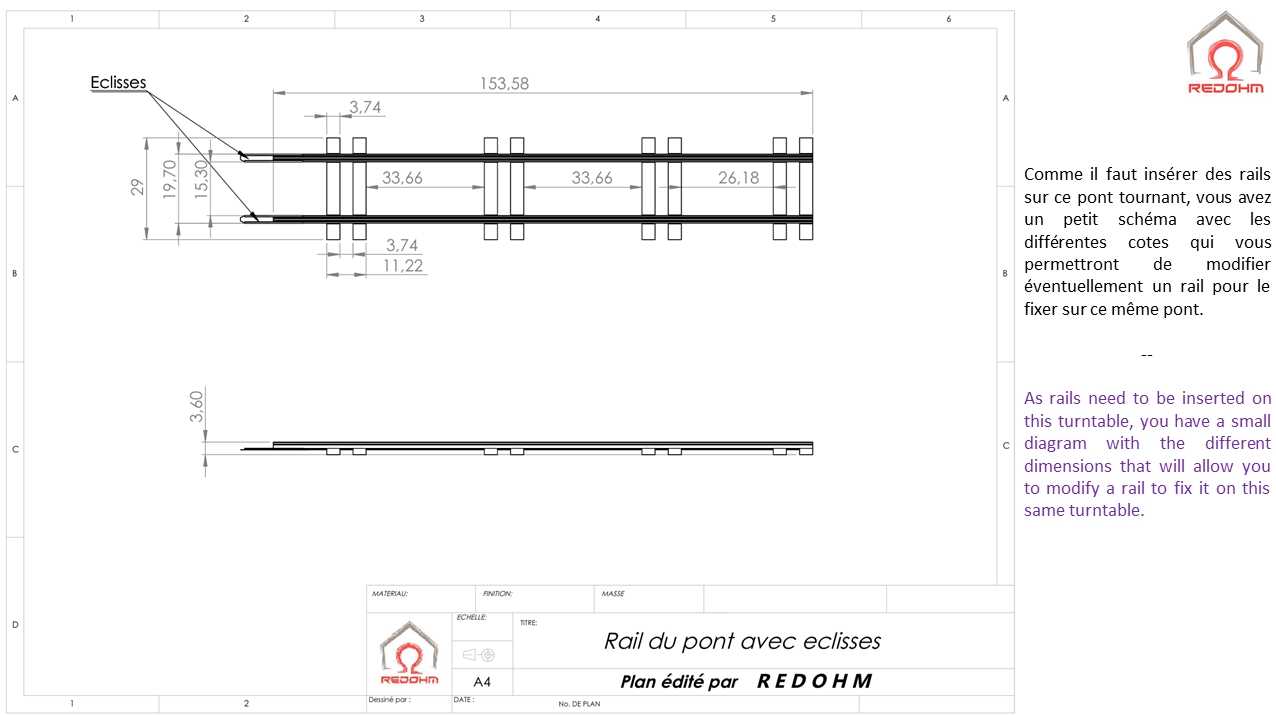 Mod��lisme Ferroviaire HO Pont Tournant et Fosse Circulaire