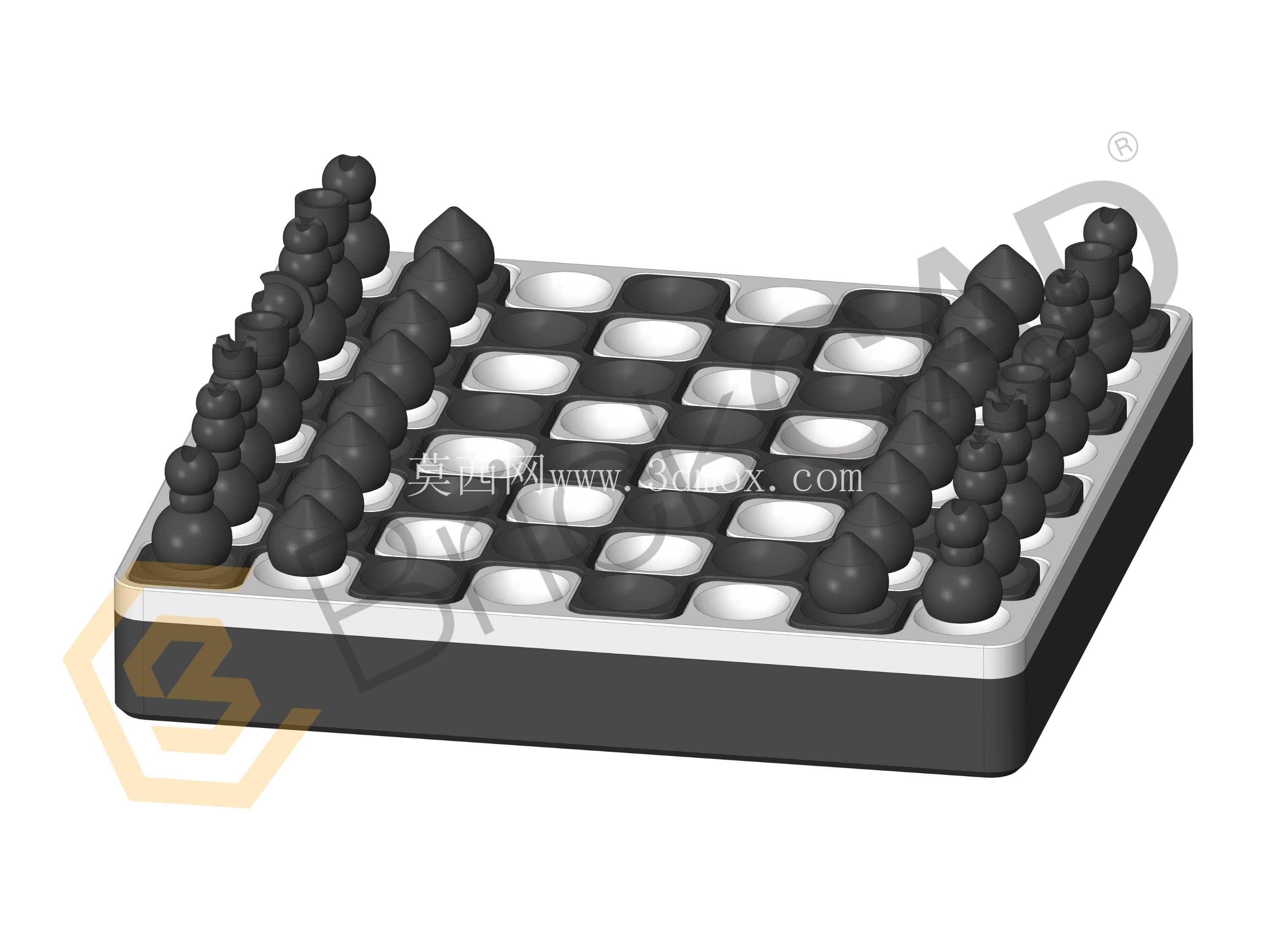 国际象棋 | 棋盘游戏设计的 CAD 模型