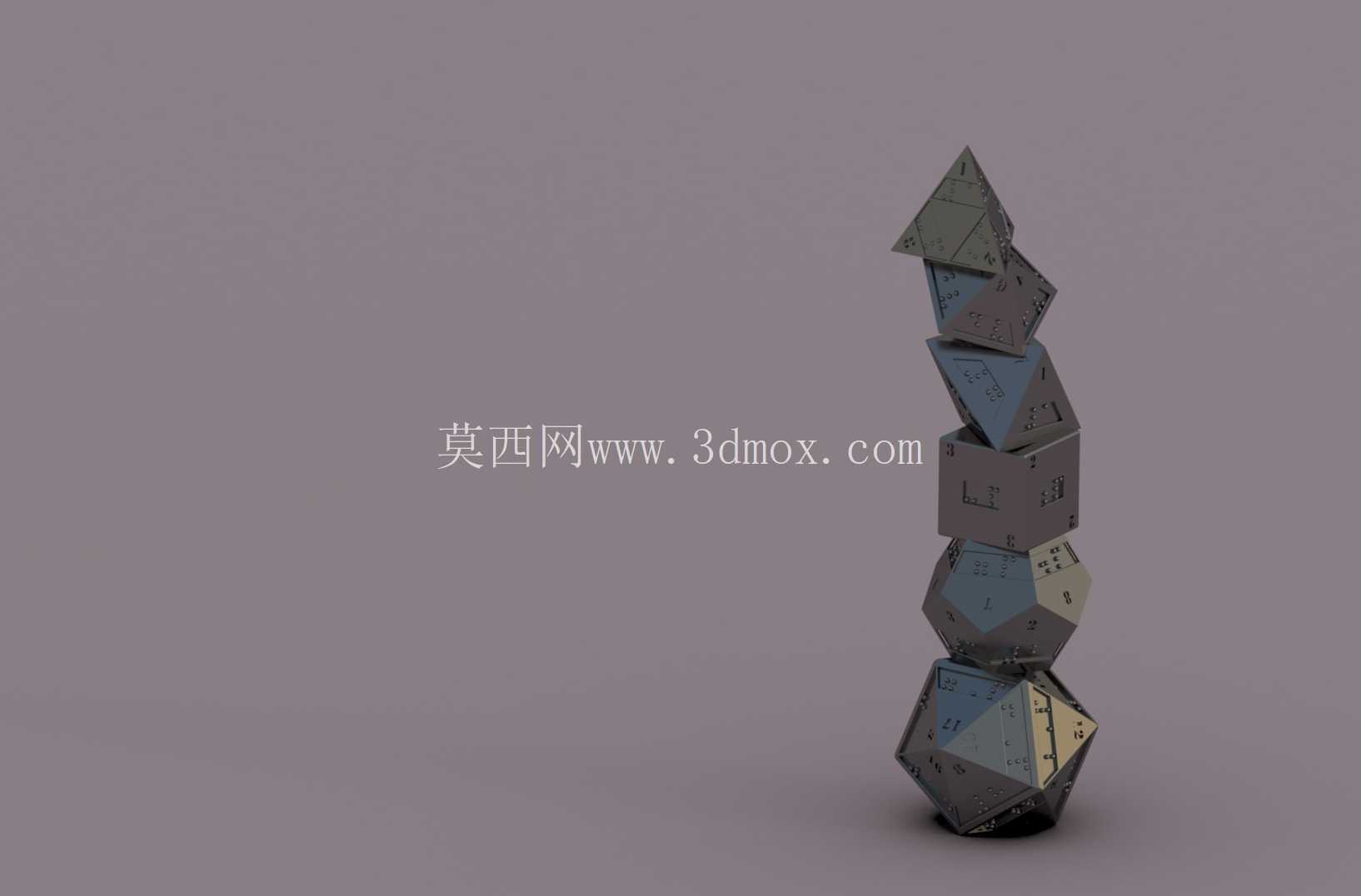 盲文 DnD 骰子套装(D4、D6、D8、D10、D12、D20)