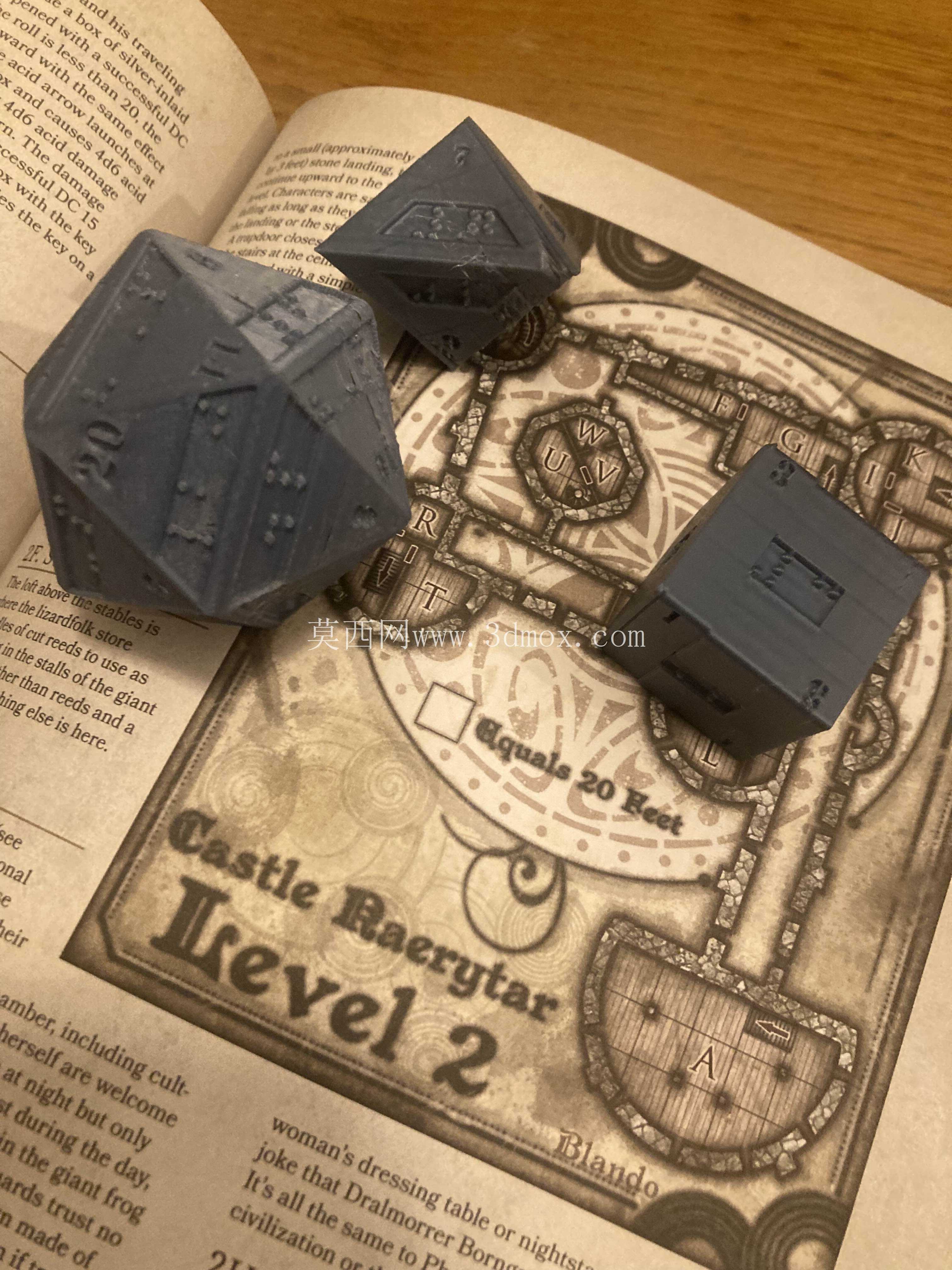 盲文 DnD 骰子套装(D4、D6、D8、D10、D12、D20)