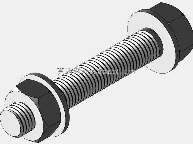 带锁紧螺母的锌钩环螺栓-M12x75mm-1/2“x3”长