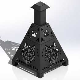 Chiminea con corte de lobo
