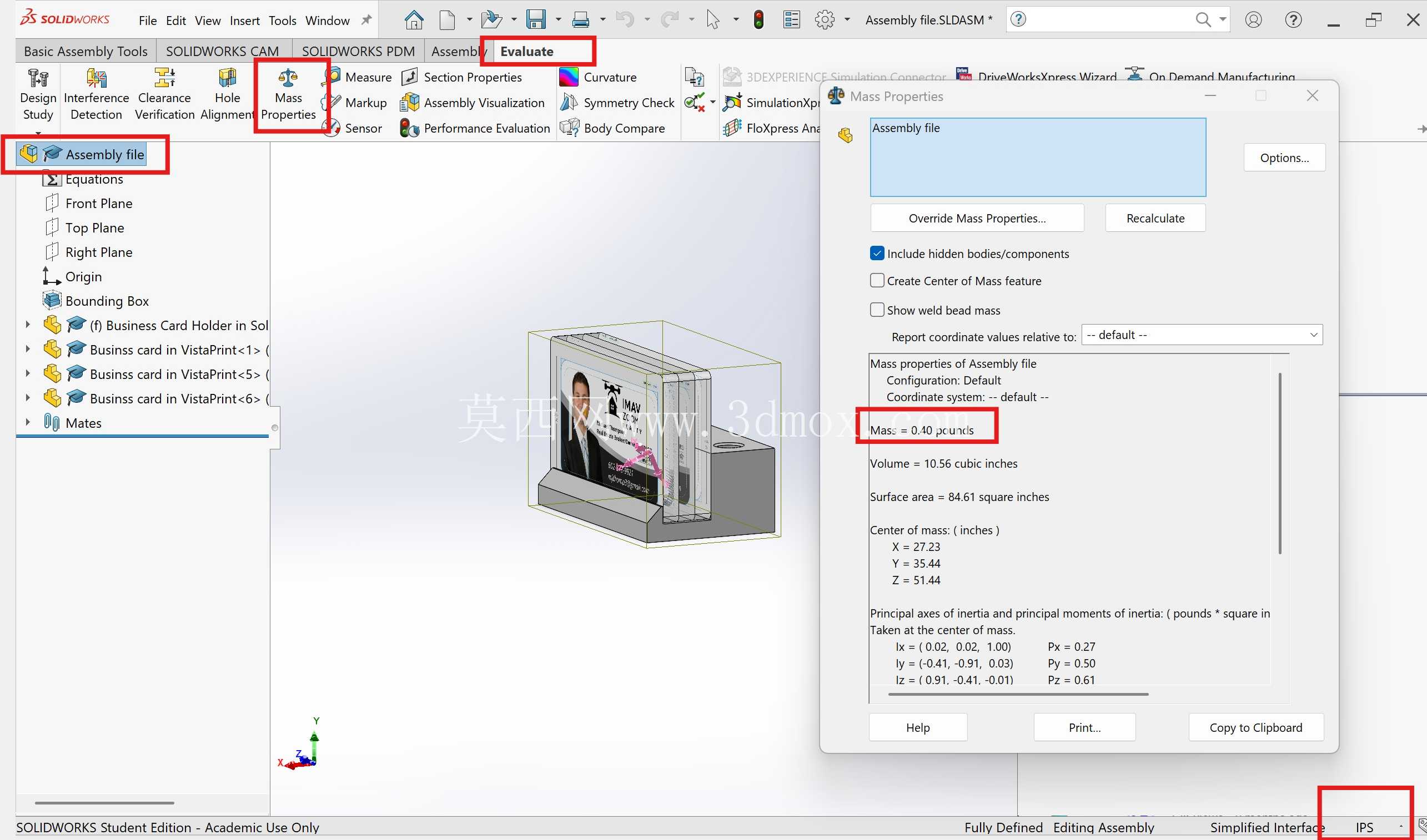 WBL 项目:在 SolidWorks 中设计无人机名片夹\u0026 卡的组装 CAD 模型