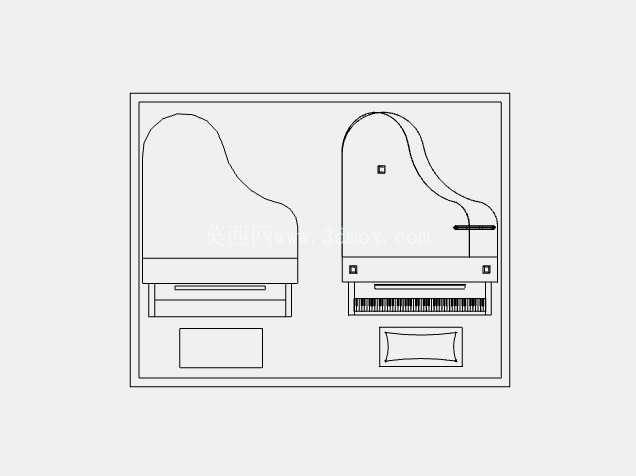 三角钢琴 - 3D 产品可视化(AutoCAD + KeyShot)