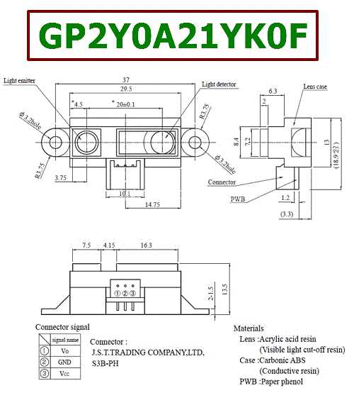 距离传感器夏普 GP2Y0A21YK0F