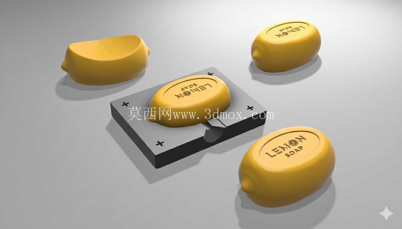 柠檬肥皂3D模型| 香皂柠檬形状设计