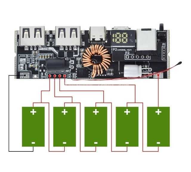 QC4.0 QC3.0 LED˫USB PD���5A 100W Micro/Type-C USB�ƶ���Դ18650���ģ���¶ȱ���