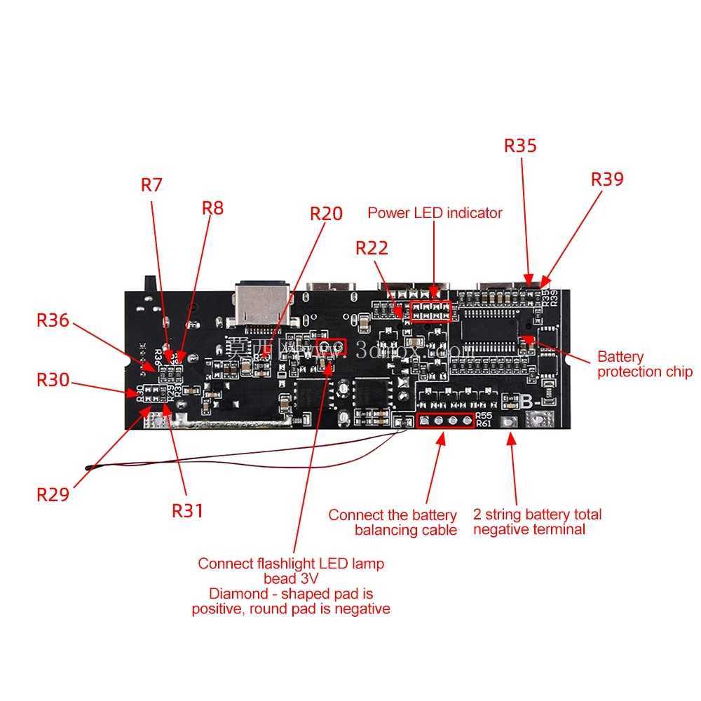 QC4.0 QC3.0 LED˫USB PD���5A 100W Micro/Type-C USB�ƶ���Դ18650���ģ���¶ȱ���