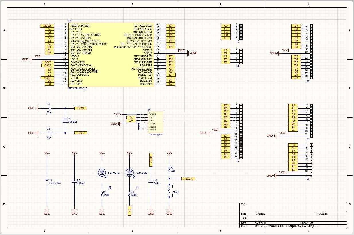 Pinguino PIC 18F4550 - Altium