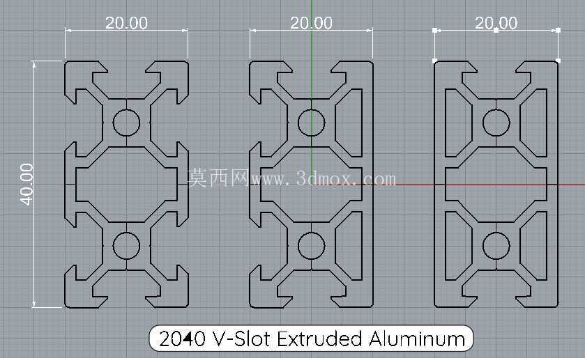 OpenBuilds V 型槽挤压件的高精度 CAD 模型 - 2020、2040、4040 轮廓