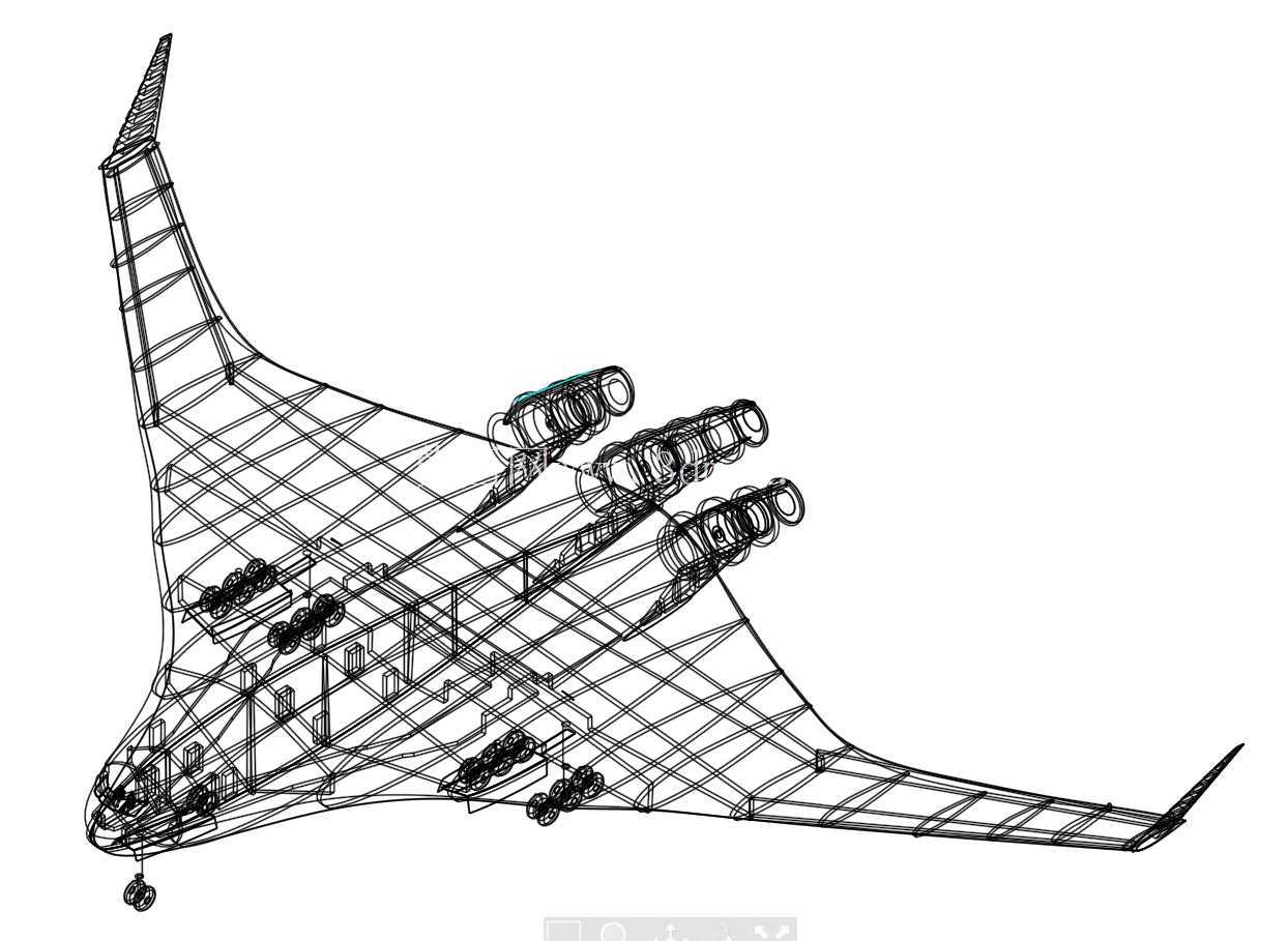 NASA-波音混合翼体 (BWB) 实体装配模型