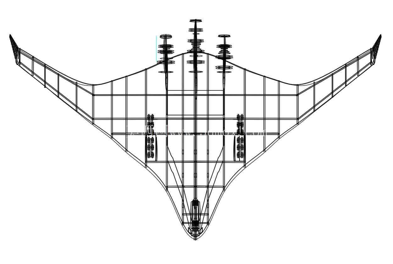 NASA-波音混合翼体 (BWB) 实体装配模型