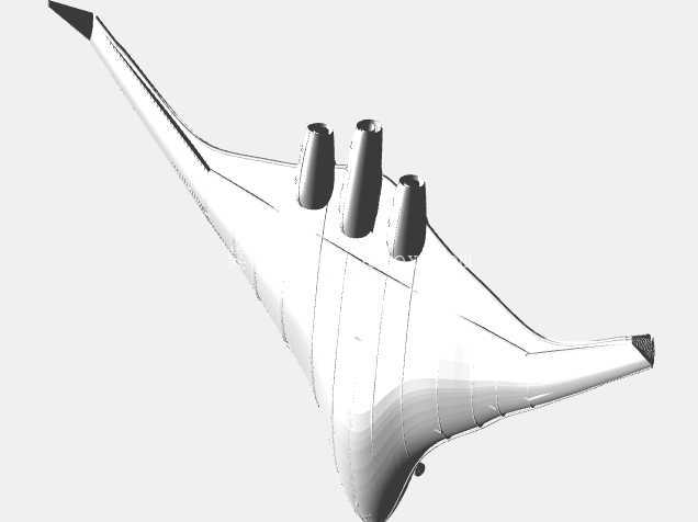 NASA-波音混合翼体 (BWB) 实体装配模型