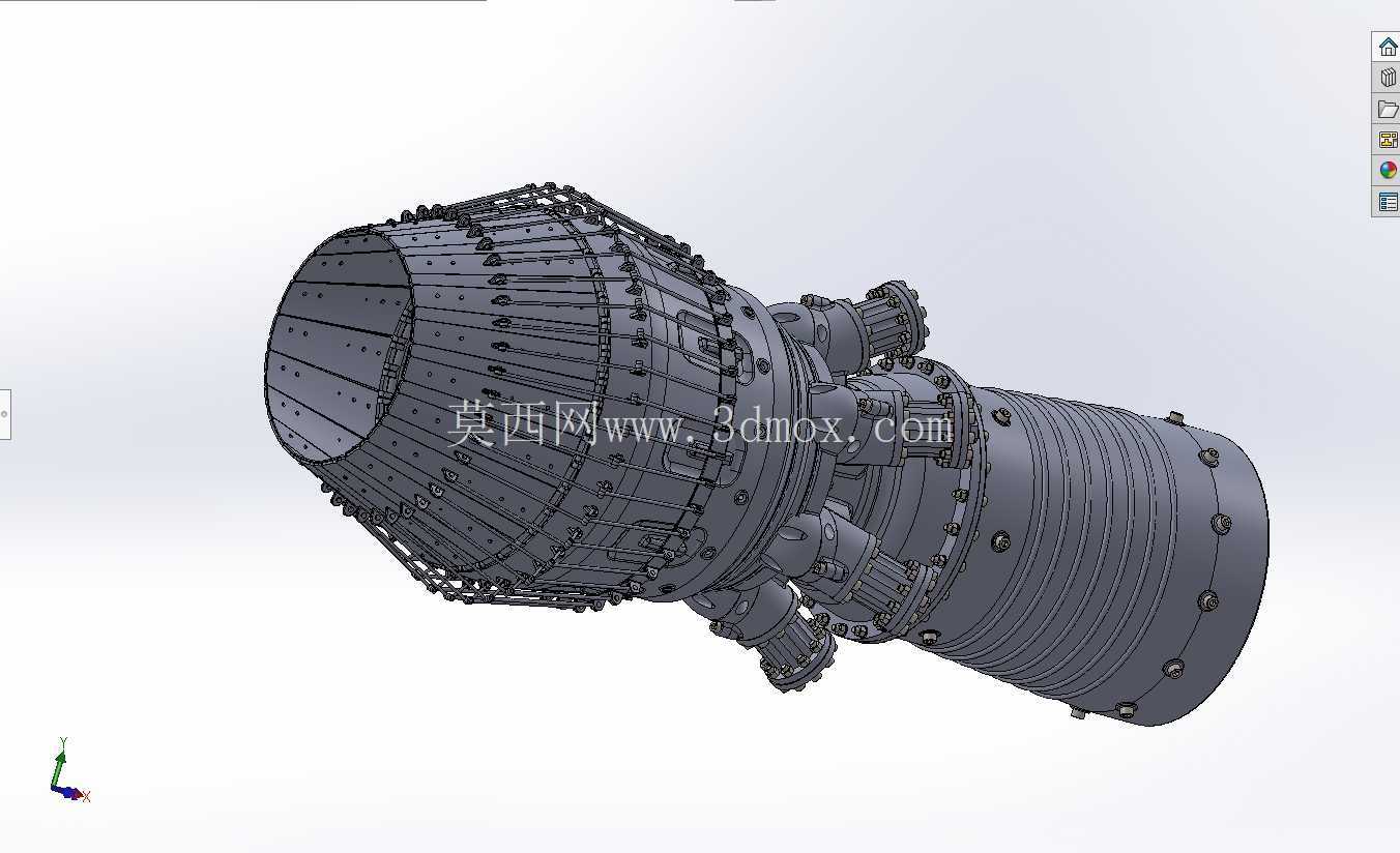 涡轮风扇喷气发动机 - CAD 模型