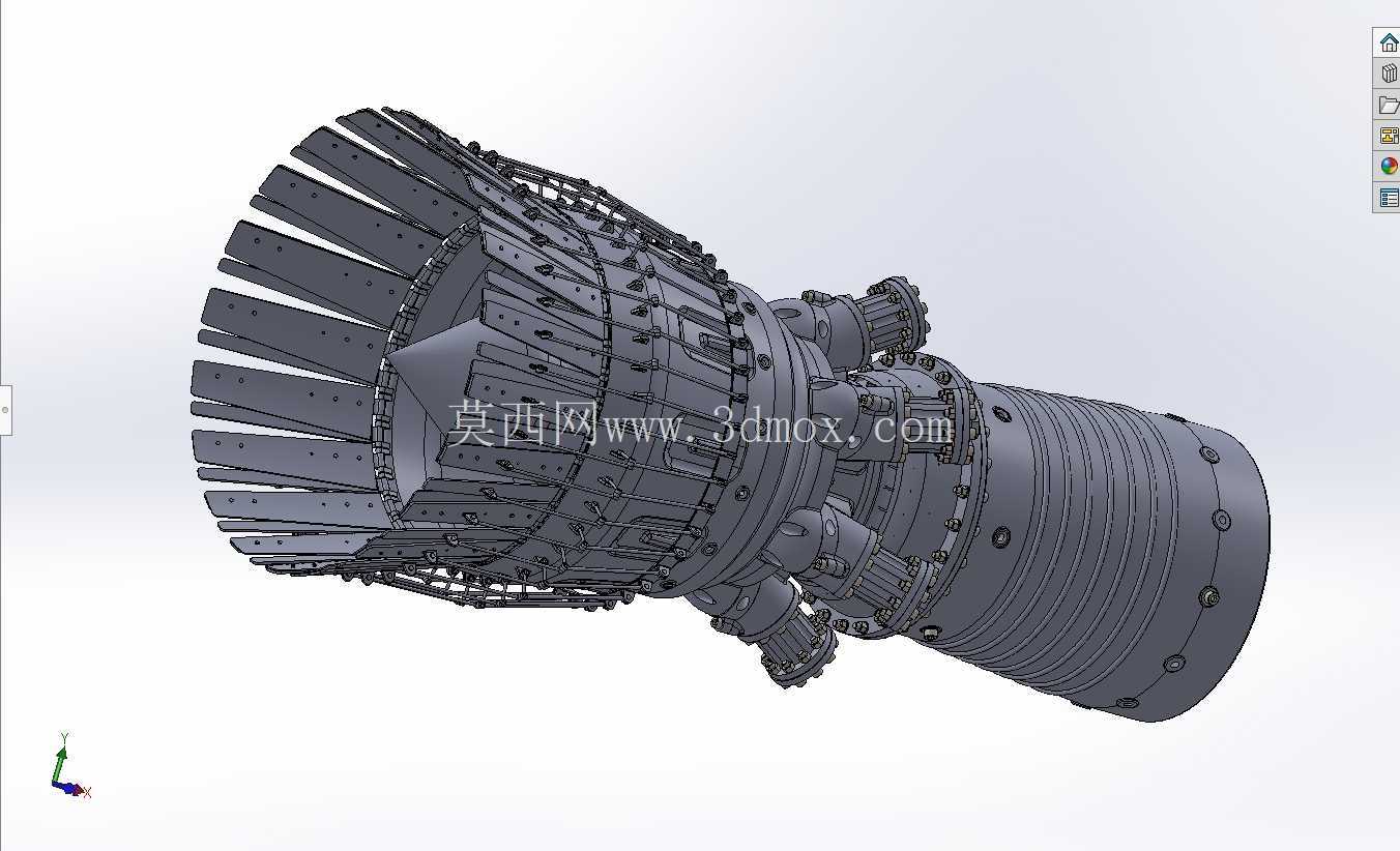 涡轮风扇喷气发动机 - CAD 模型