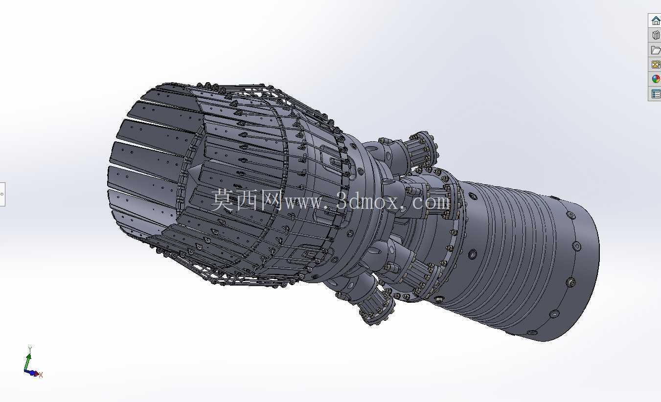 涡轮风扇喷气发动机 - CAD 模型
