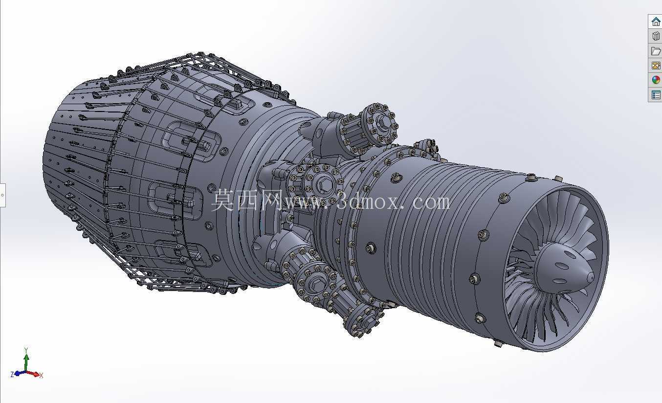 涡轮风扇喷气发动机 - CAD 模型