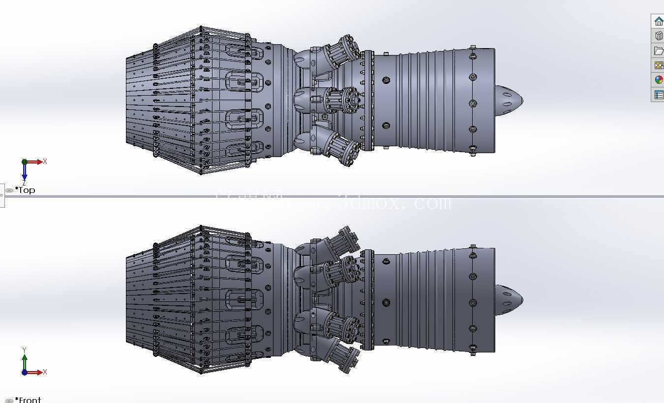 涡轮风扇喷气发动机 - CAD 模型