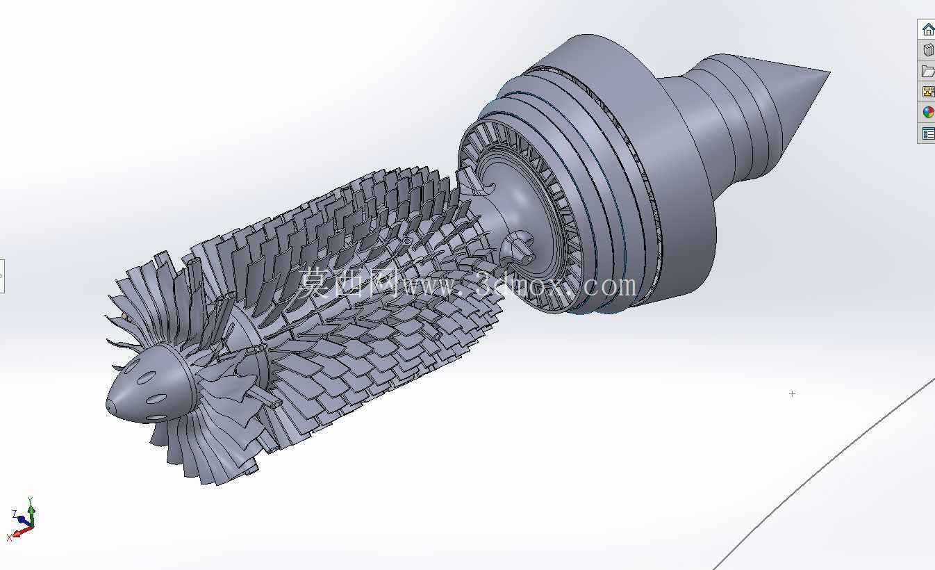 涡轮风扇喷气发动机 - CAD 模型