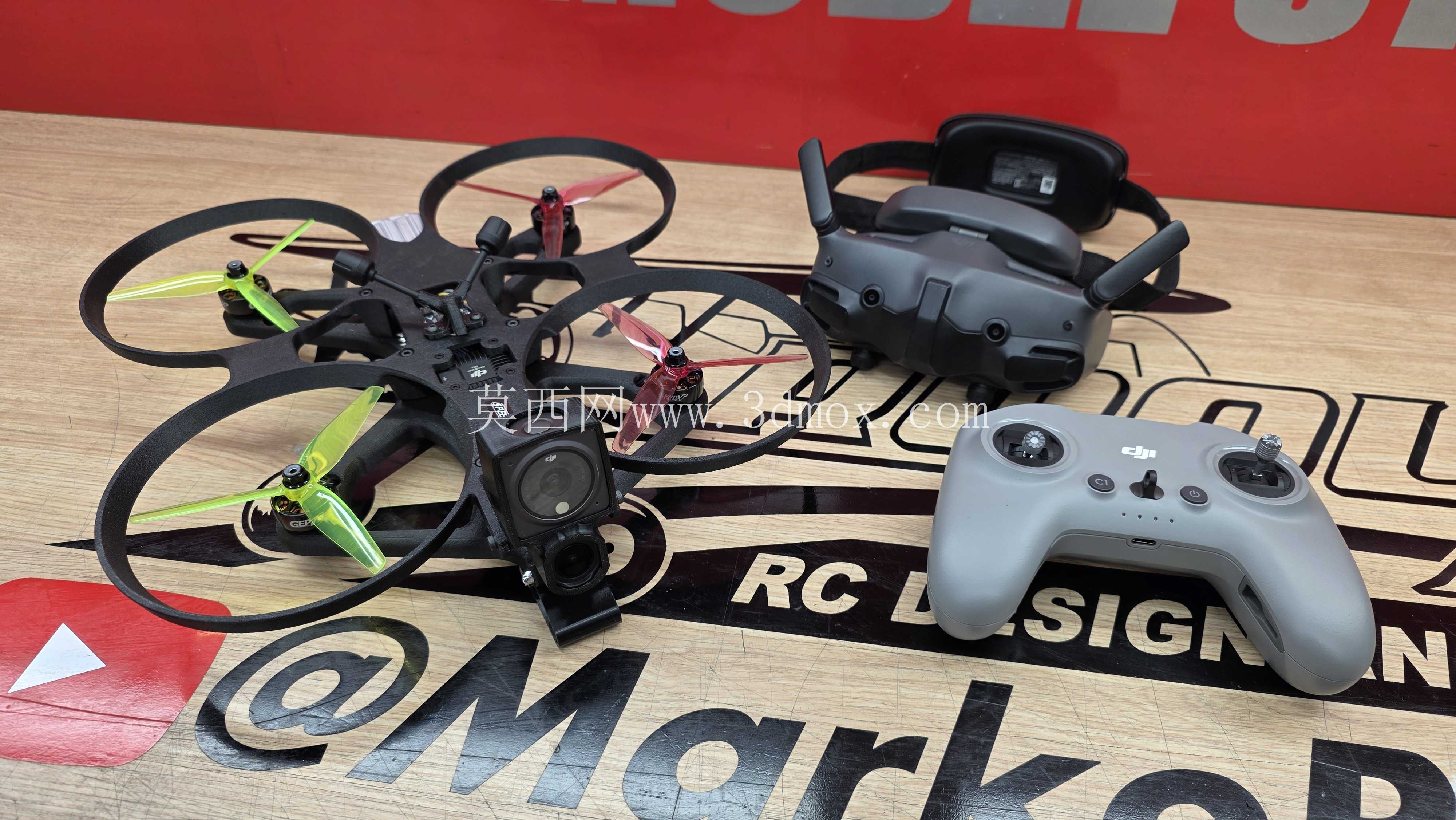 5 英寸管道式电影 FPV 无人机,配备 DJI O4 Pro 和 Action 2 支架,3D 打印