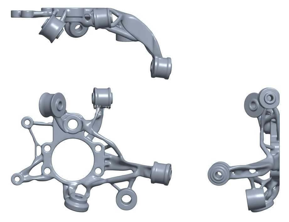 Nissan 240sx S14 后转向节 - 生成式设计实体(基于扫描的优化)