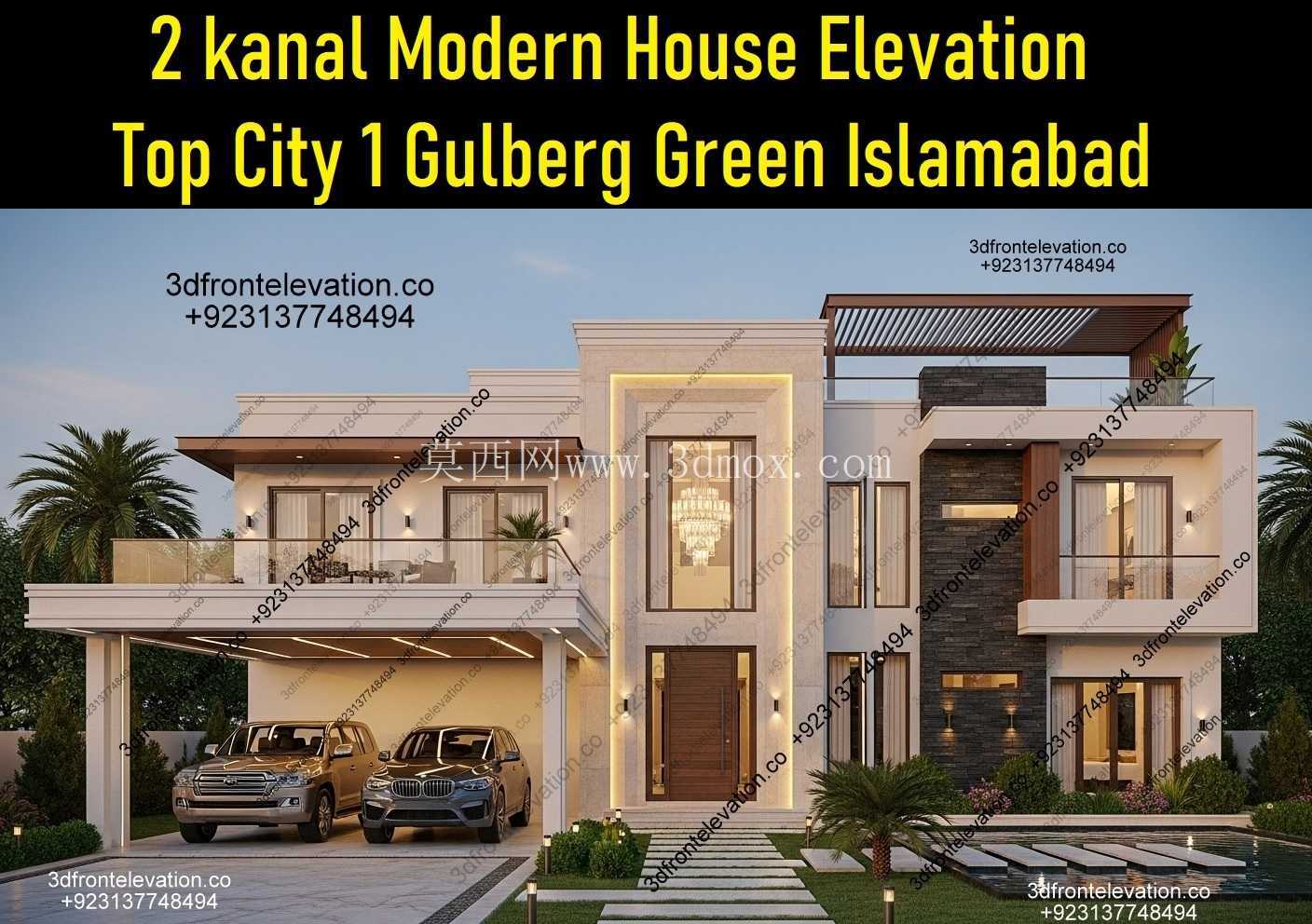 2 kanal 现代住宅立面图 Top City 1 Gulberg Green 伊斯兰堡
