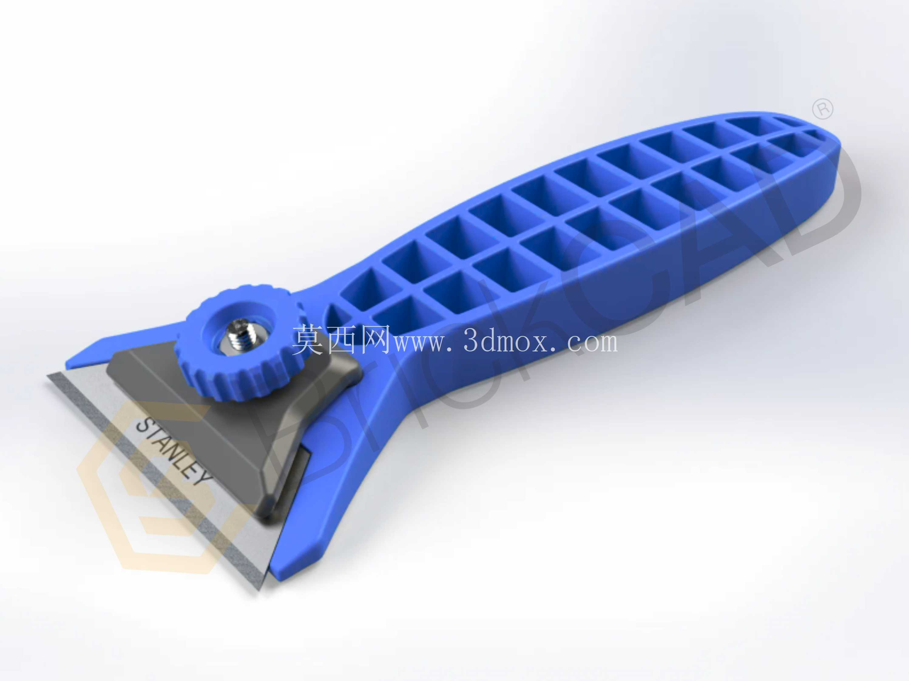 用于 3D 打印机床清洁的模块化刮刀 - 与 Stanley 刀片兼容 & 可打印刀片 | SolidWorks CAD 模型