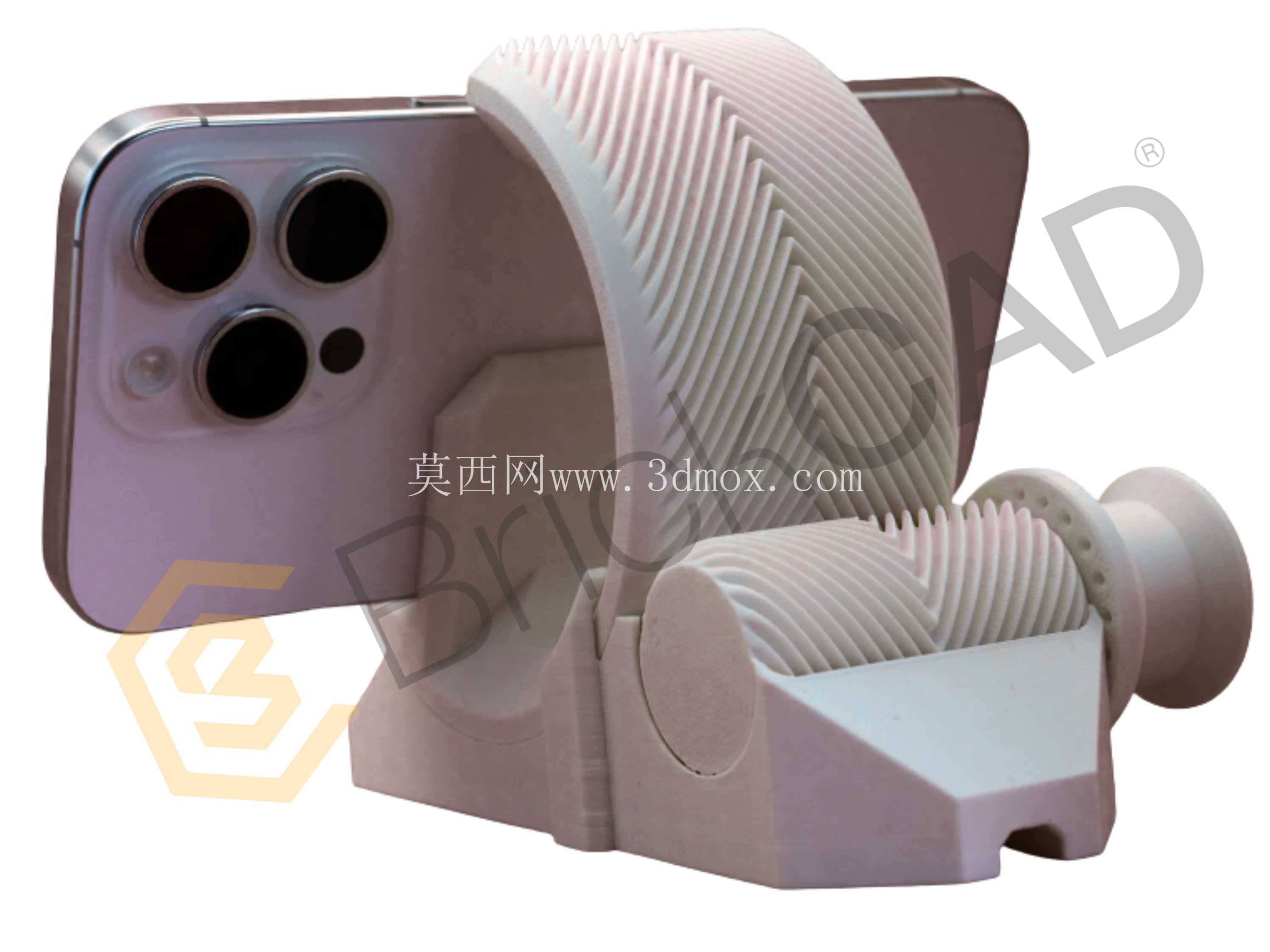 几何边缘手机支架 - 3D 可打印 CAD 模型 | SolidWorks 现代办公桌配件