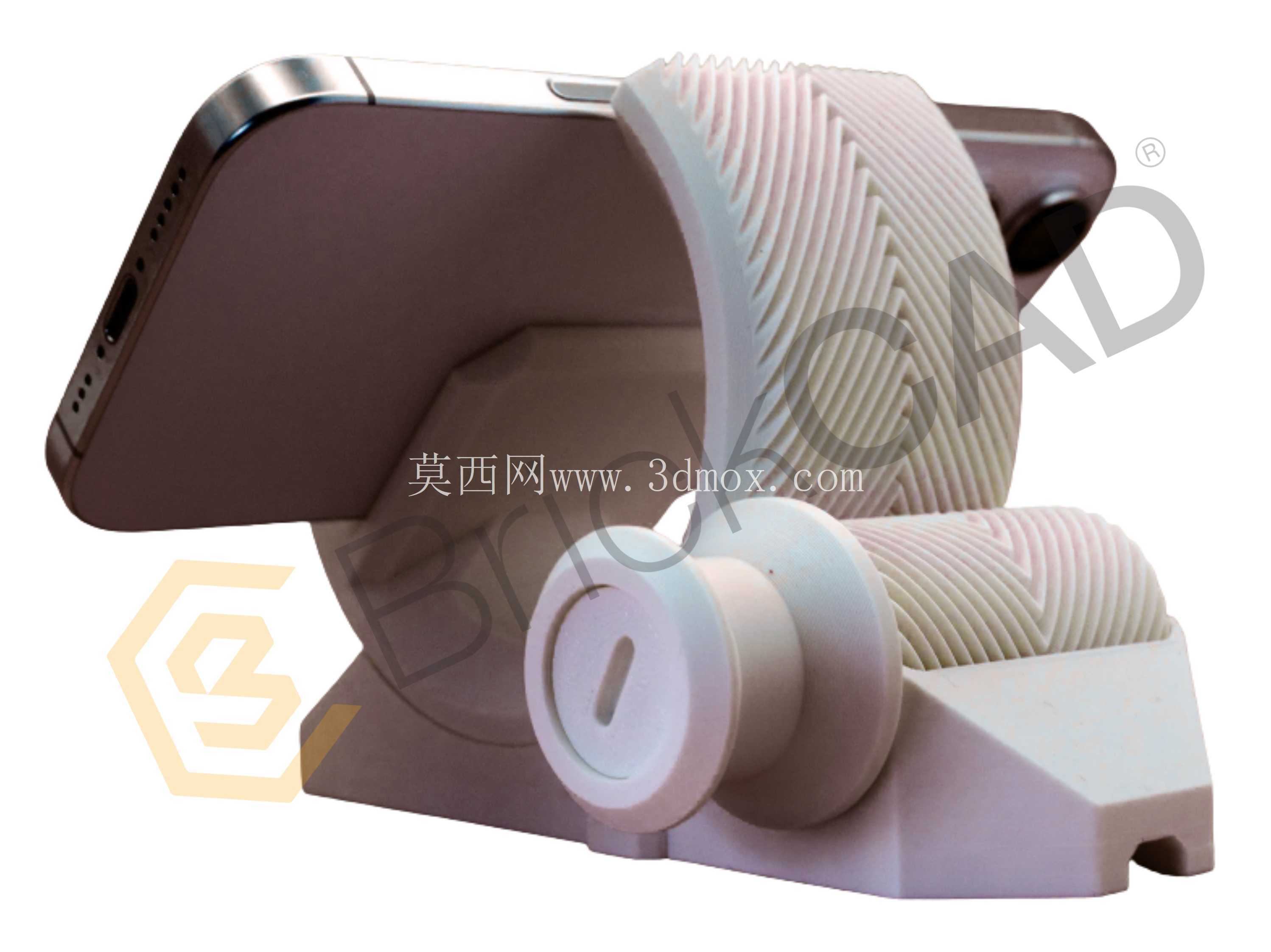 几何边缘手机支架 - 3D 可打印 CAD 模型 | SolidWorks 现代办公桌配件