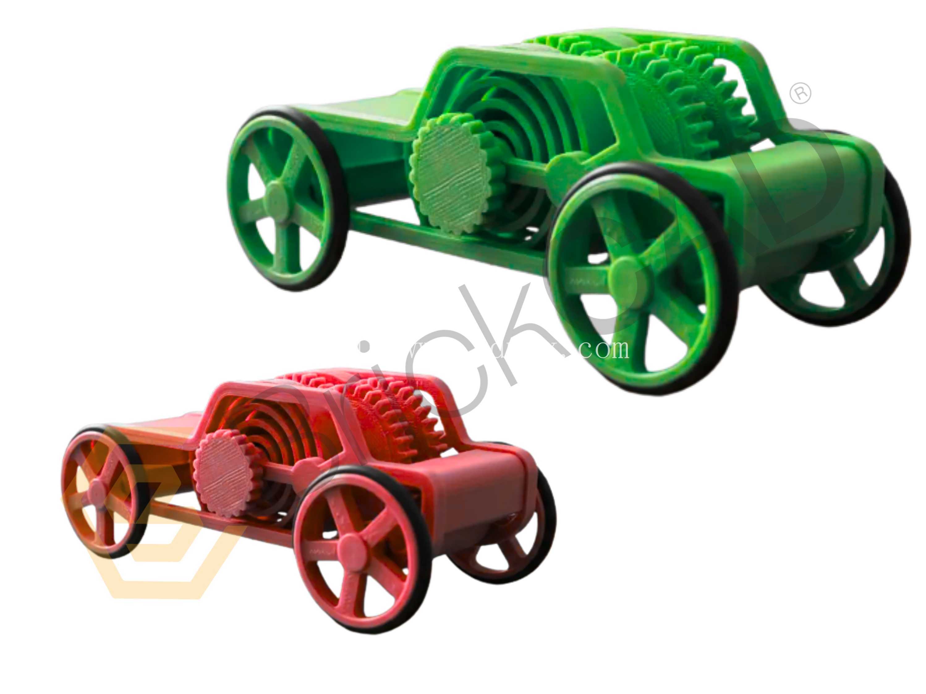 Gear Car – 3D 可打印 CAD 模型 | SolidWorks 机械玩具设计