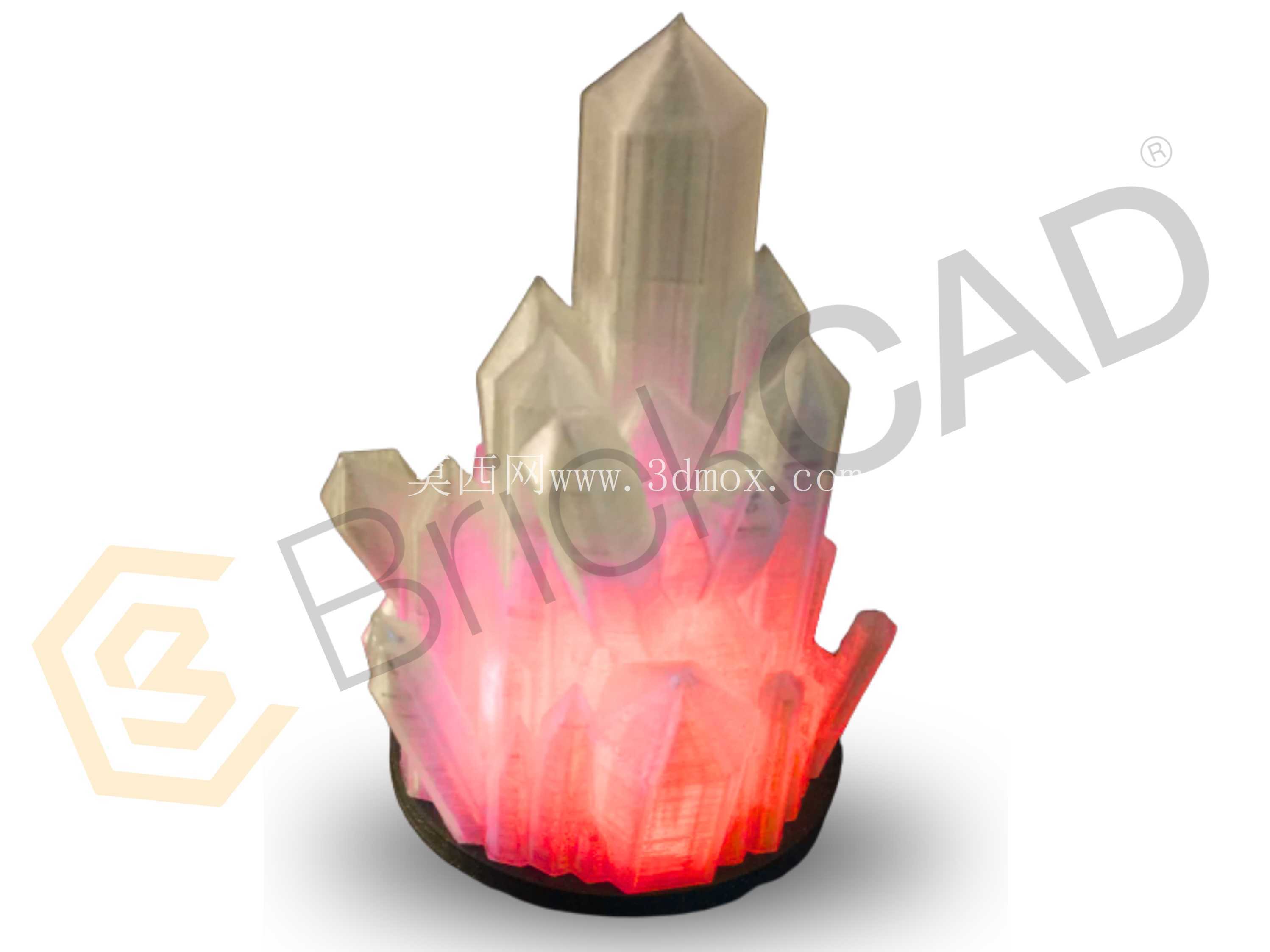 发光水晶 – 3D 可打印 CAD 模型 | SolidWorks 装饰照明设计