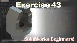 SolidWorks 初学者练习 43 | 旋转\u0026使用单个草图进行切割