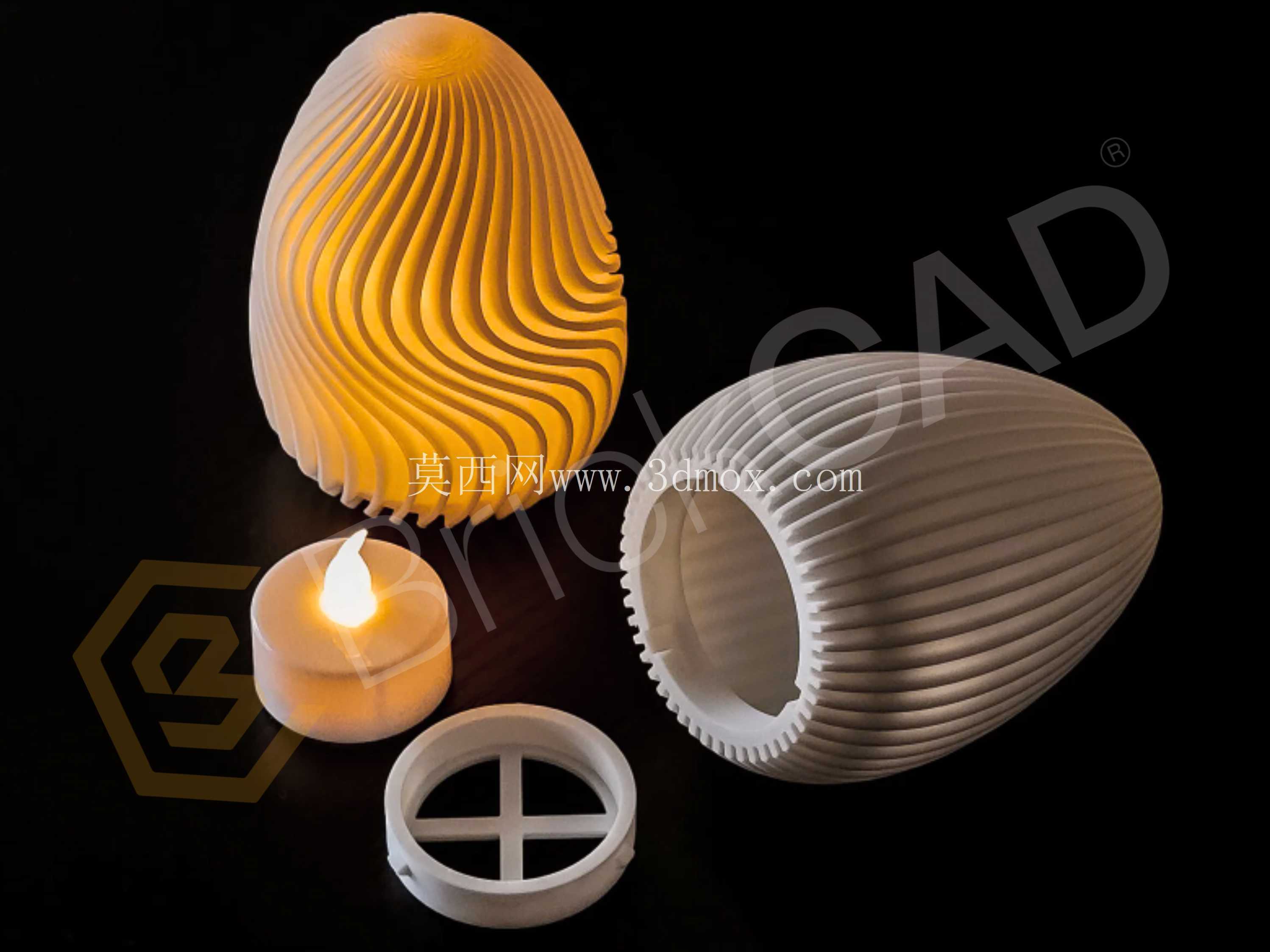 LED 茶蜡复活节彩蛋 – 3D 可打印 CAD 模型 | SolidWorks 装饰照明设计