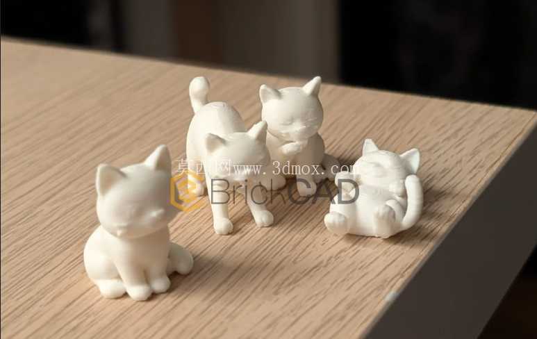 迷你猫 – 3D 可打印 CAD 模型 | SolidWorks Figurine 系列设计