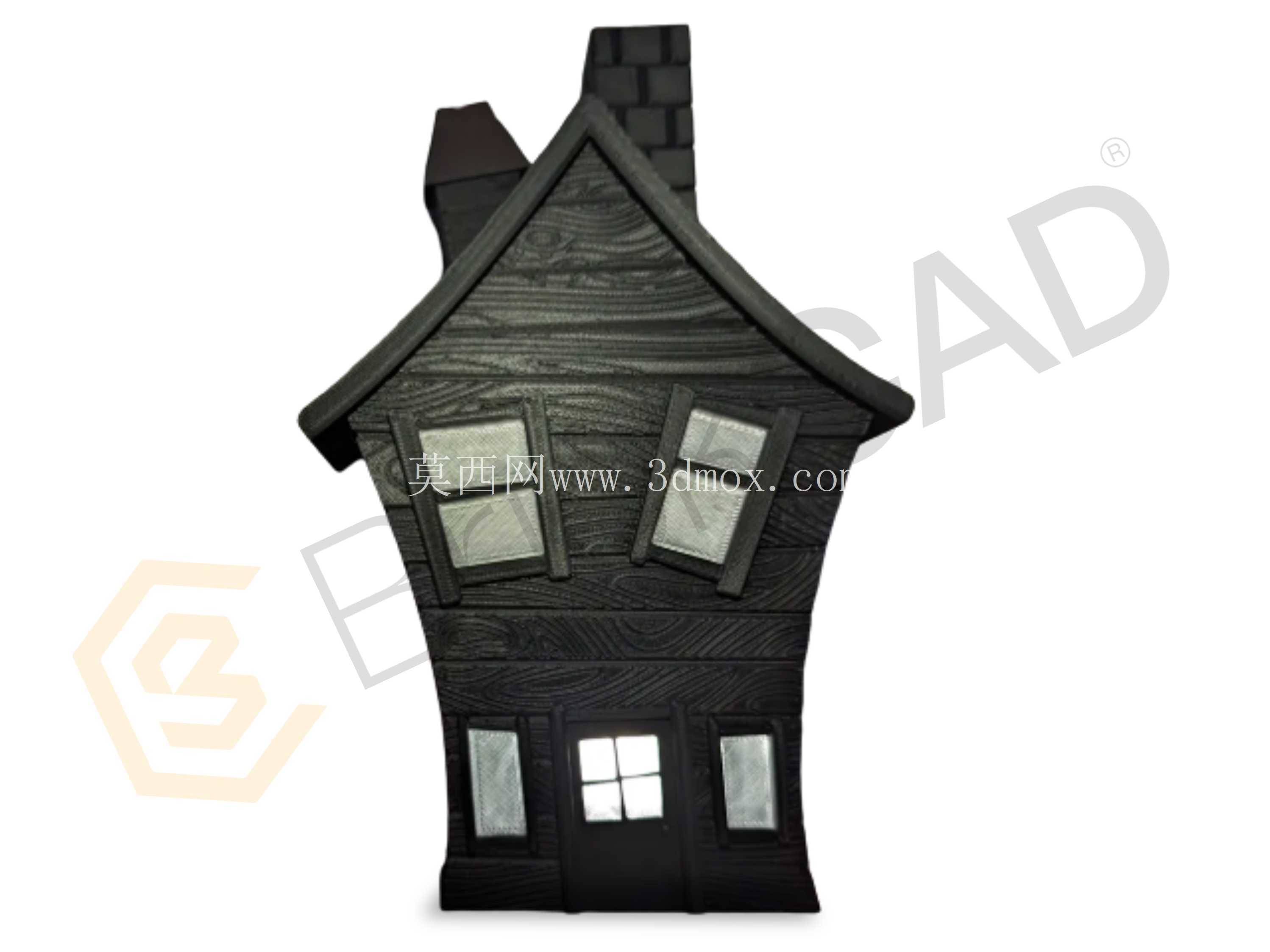 茶灯鬼屋 – 3D 可打印 CAD 模型 | SolidWorks 装饰照明设计
