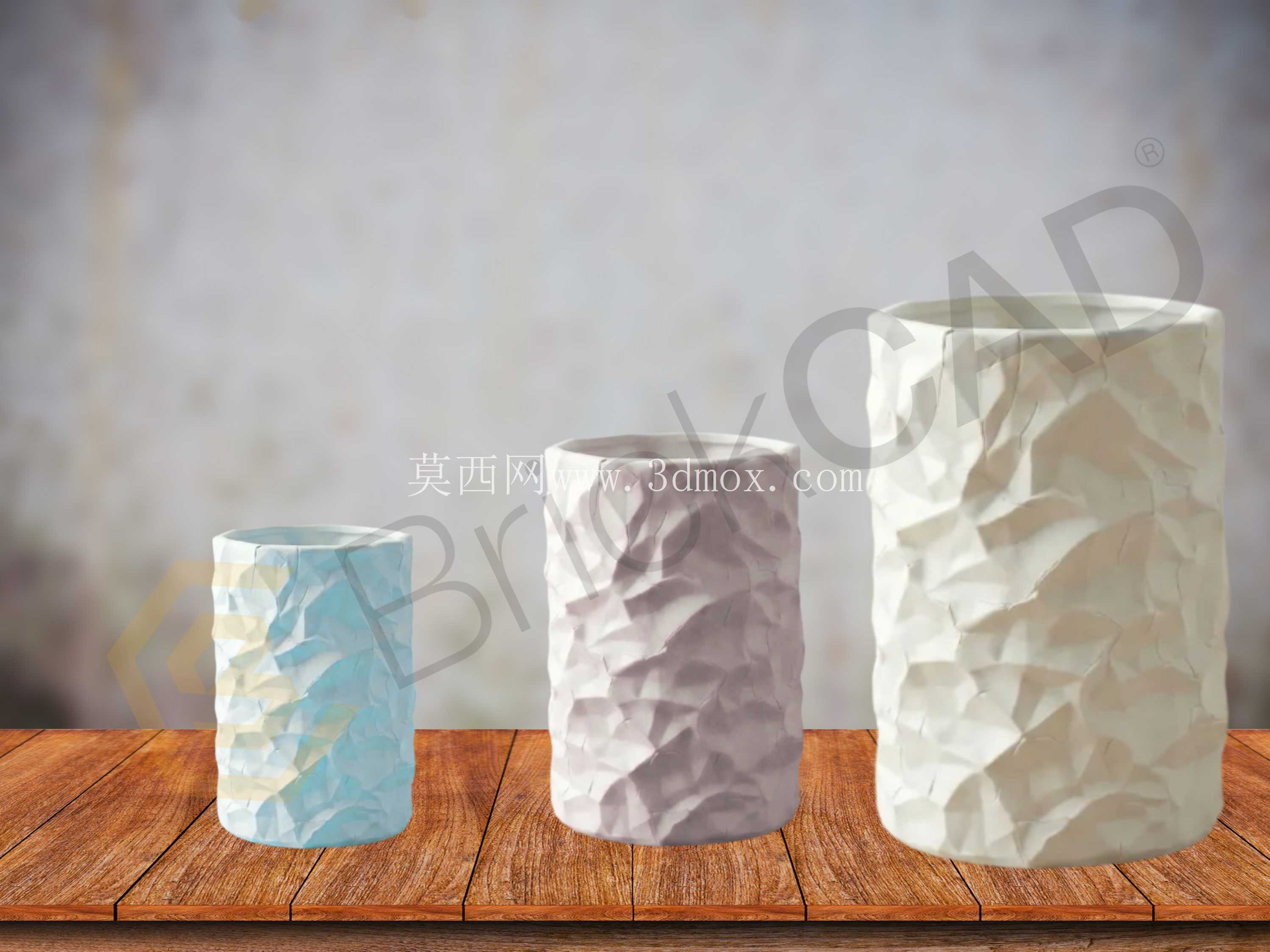 皱巴巴的笔筒| 有机桌面收纳件 CAD 模型 | 为 SLA、SLS、FDM 做好准备