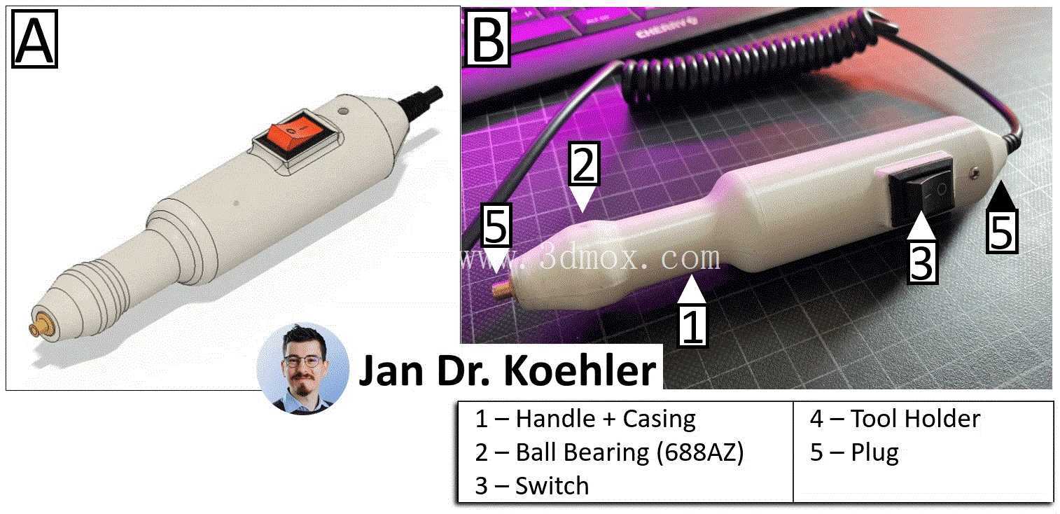 12V 手持式 Dremel 式旋转工具(定制设计)