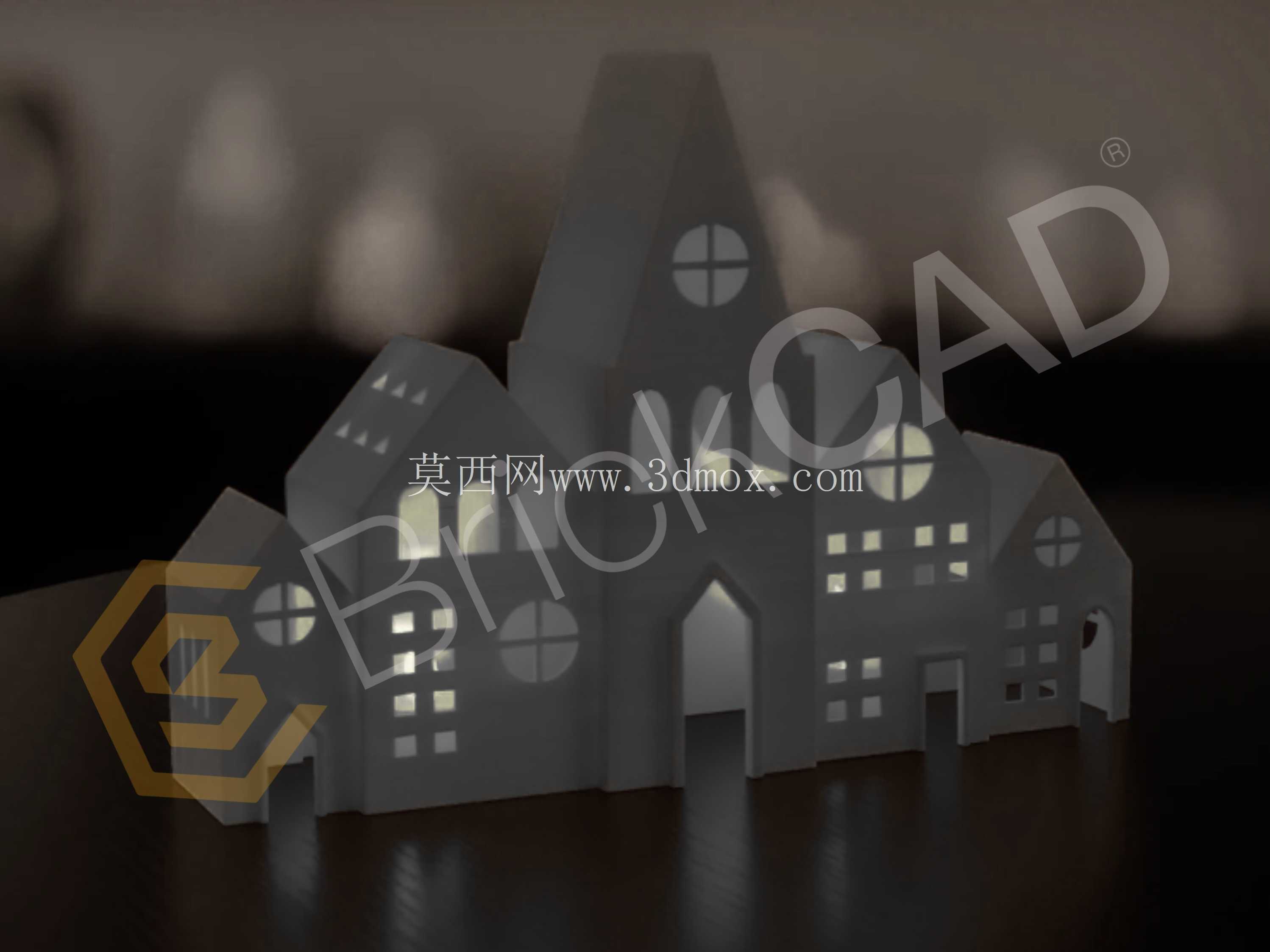 节日屋烛台| 装饰茶灯灯笼 CAD 模型 | 为 SLA、SLS、FDM 做好准备
