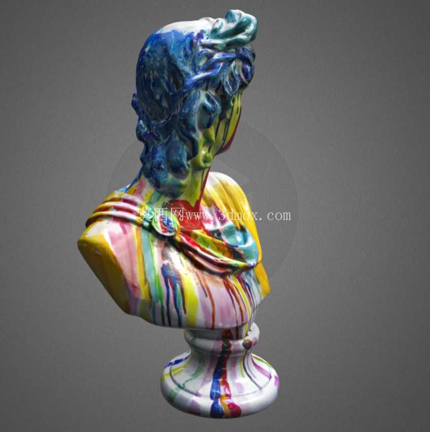 POP 4 3D 扫描仪的抽象彩色半身像